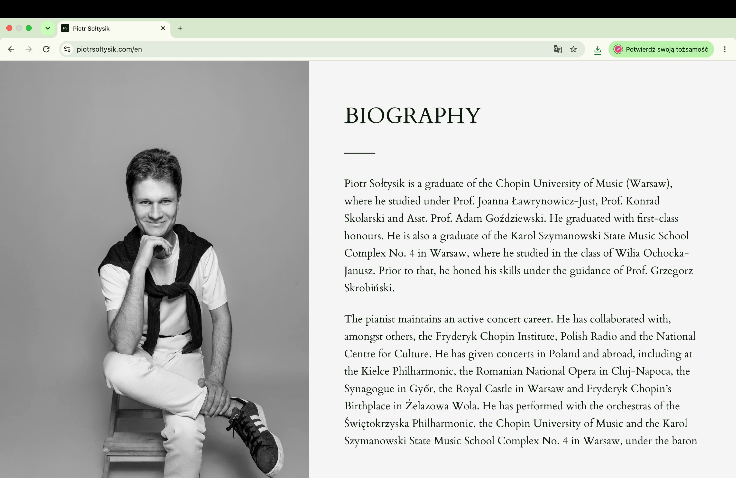 Pianist
Piotr Sołtysik. Visual identity and design applications.