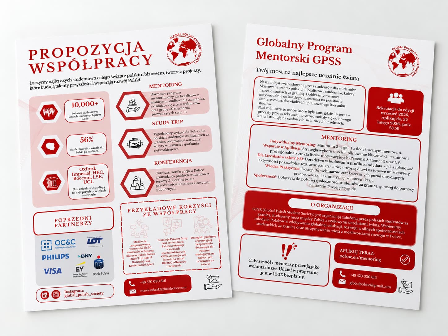 Global Polish
Student Society. Visual identity and design applications.